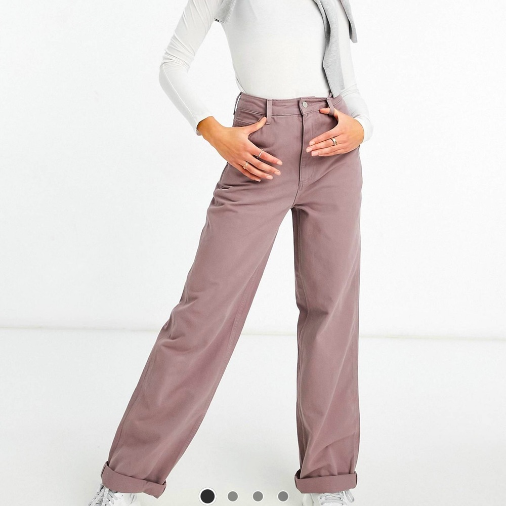 ASOS design tall slouchy chinos in washed lilac